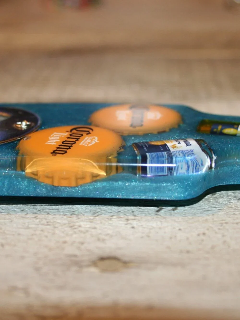 Handmade Resin Bottle Opener Fridge Magnet Bar Accessory Beer Shape Alcohol Blue